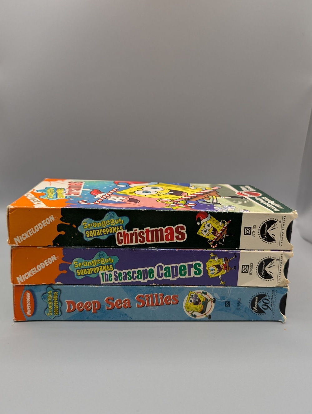 Nickelodeon SpongeBob VHS Lot 3 Deep Sea Sillies Seascape Capers Christmas